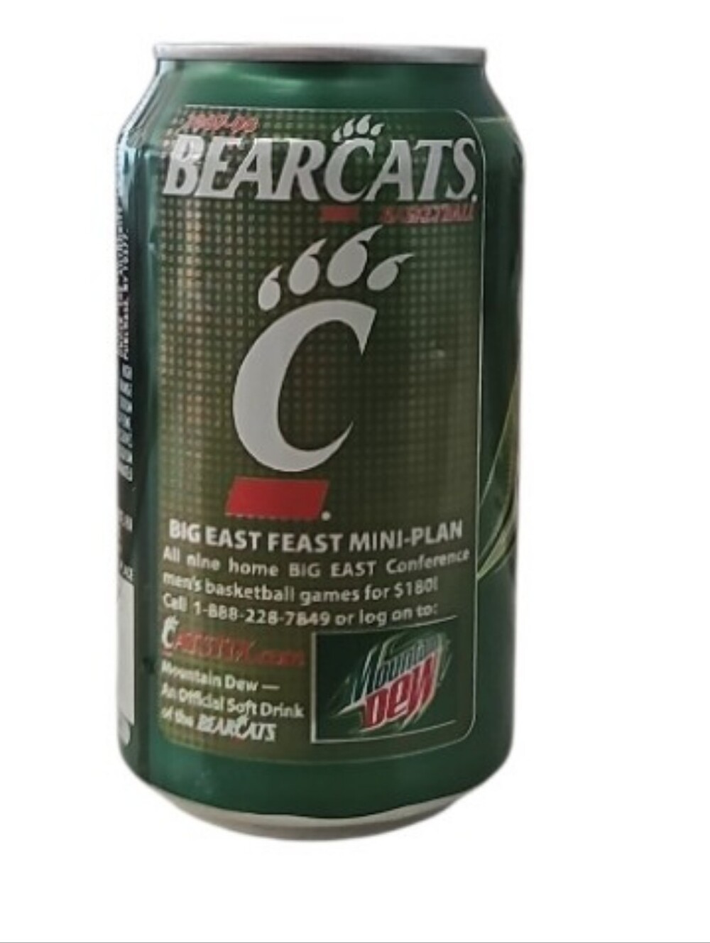 Mountain Dew Cincinnati Bearcats Big East Mini Plan Sealed Promo Can 2008 Rare
